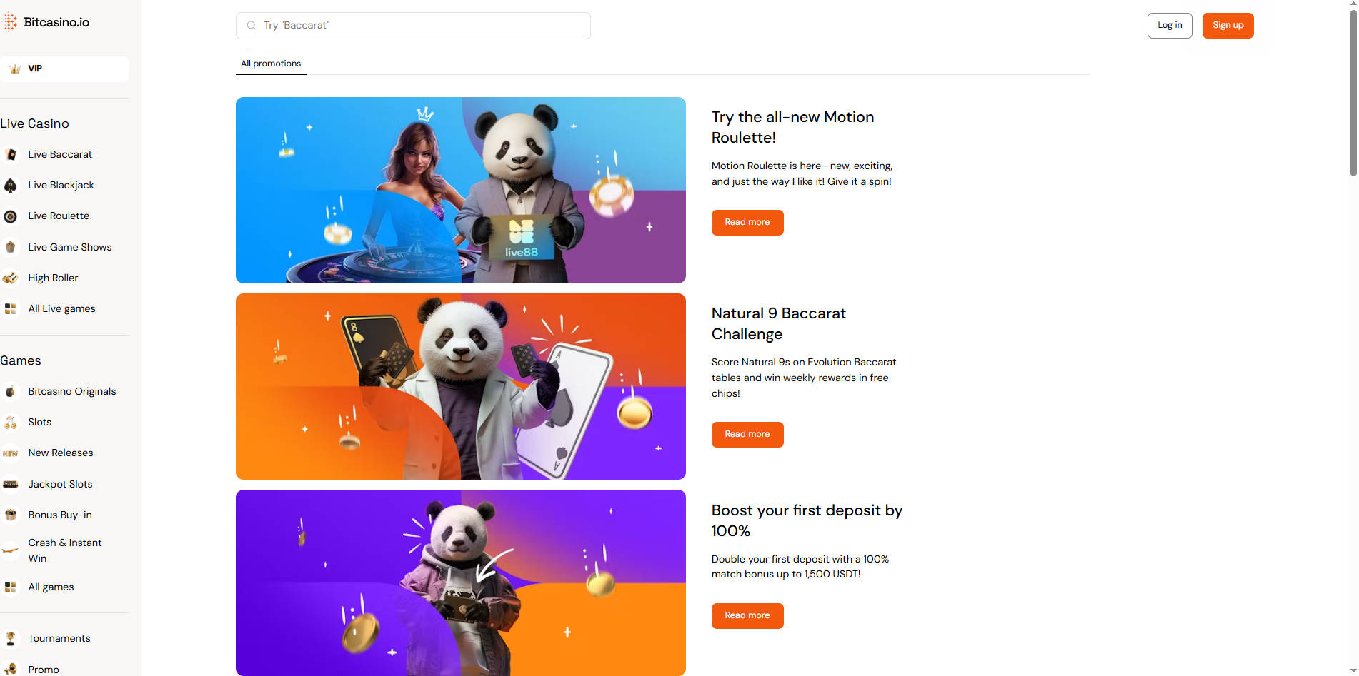 Bitcasino.io Promotions Section